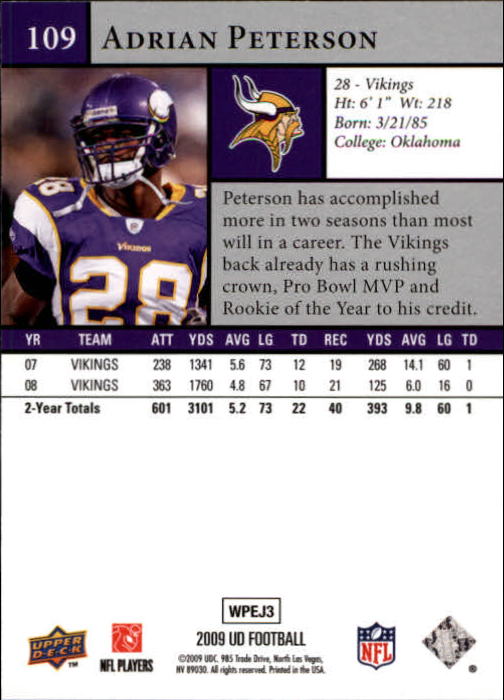 B1435- 2009 Upper Deck Fb Karte #S 1-200 + Rookies -du Pick- 15 + Gratis US - Bild 215 von 381