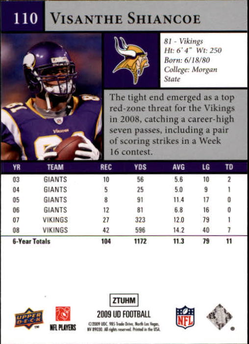 B1435- 2009 Upper Deck Fb Karte #S 1-200 + Rookies -du Pick- 15 + Gratis US - Bild 217 von 381