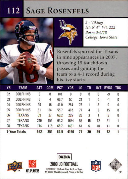 B1435- 2009 Upper Deck Fb Karte #S 1-200 + Rookies -du Pick- 15 + Gratis US - Bild 221 von 381