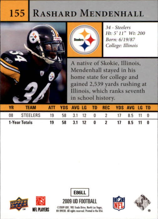 B1435- 2009 Upper Deck Fb Karte #S 1-200 + Rookies -du Pick- 15 + Gratis US - Bild 301 von 381