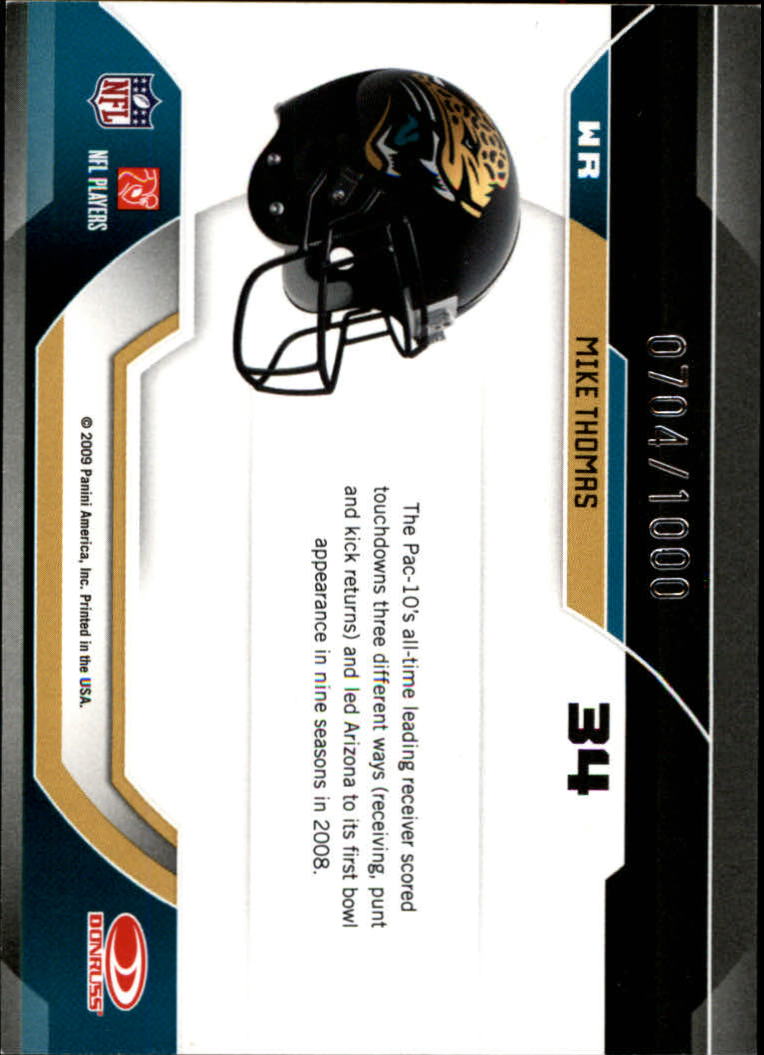 2009 Certified Certified Potential #34 Mike Thomas back image
