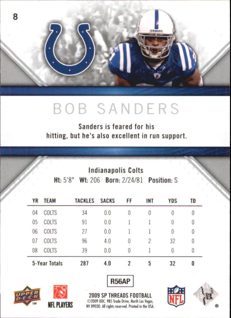 2009 SP Threads #8 Bob Sanders back image