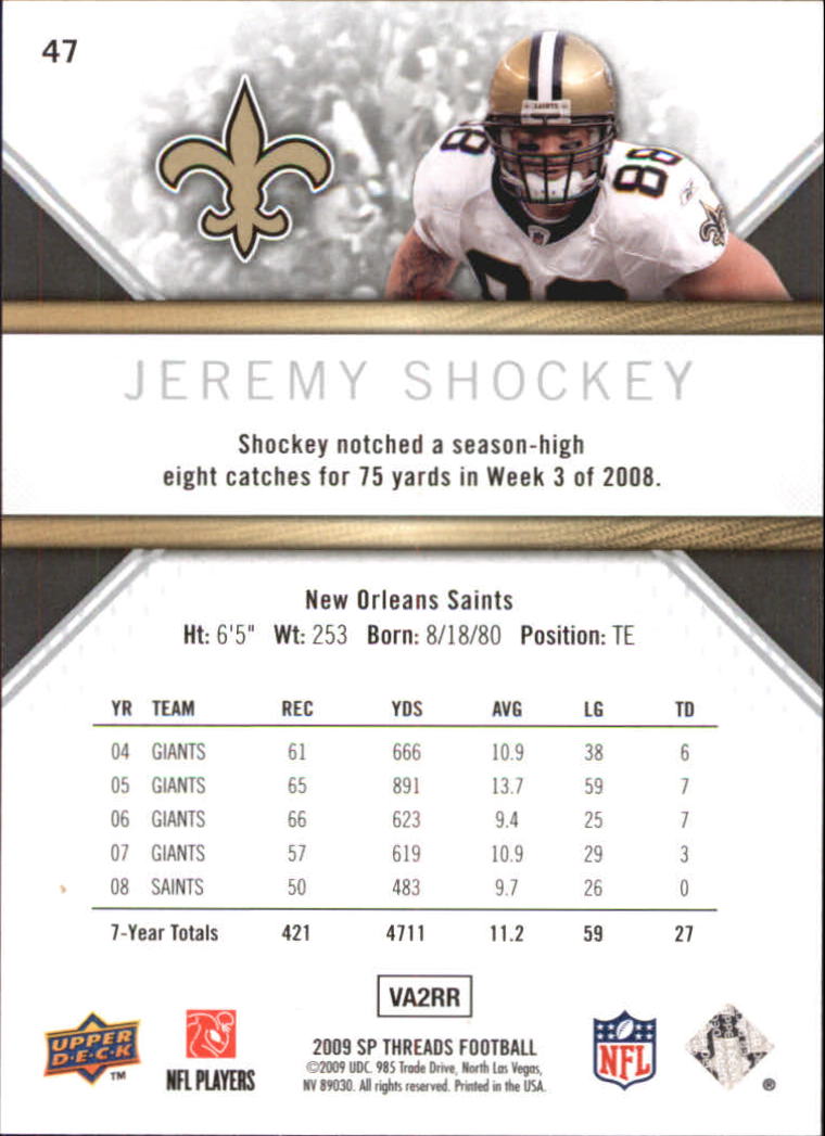 2009 SP Threads #47 Jeremy Shockey back image