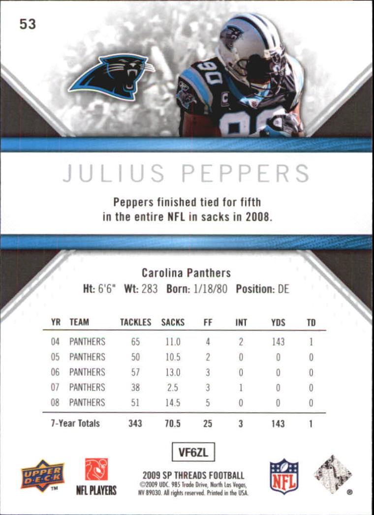 2009 SP Threads #53 Julius Peppers back image