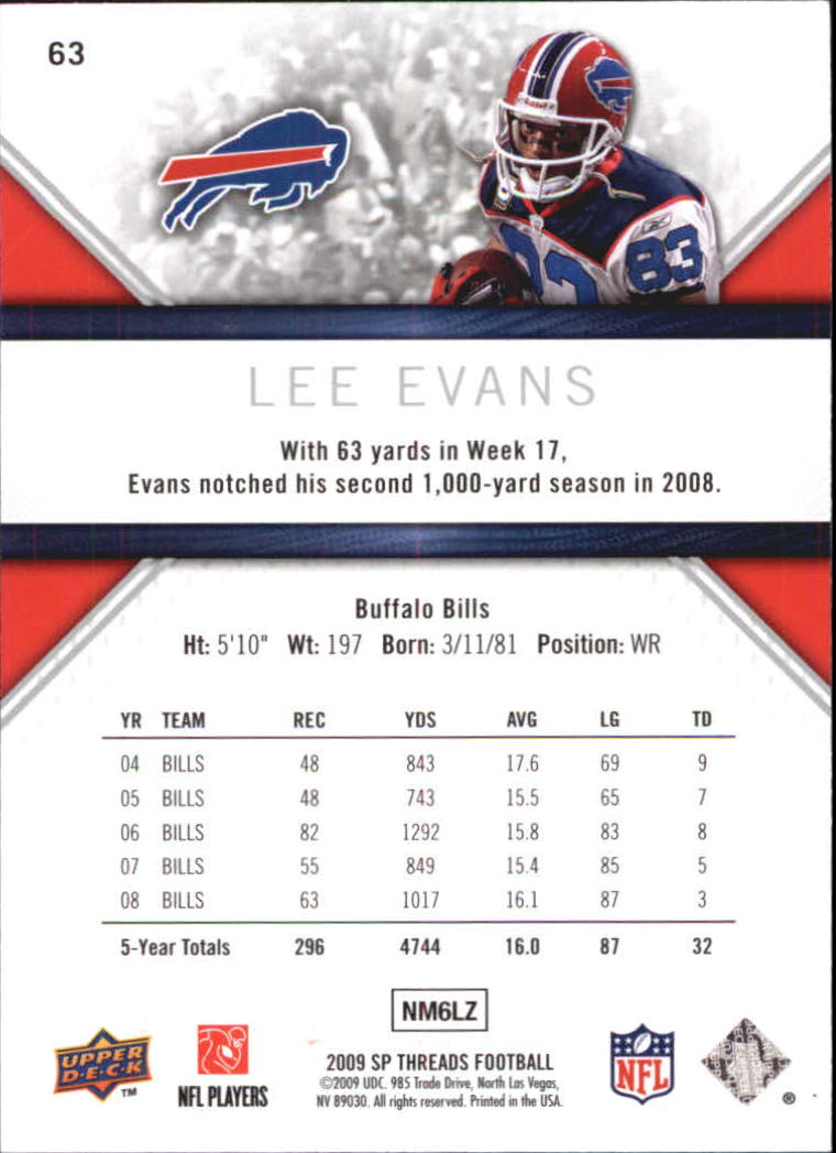 2009 SP Threads #63 Lee Evans back image