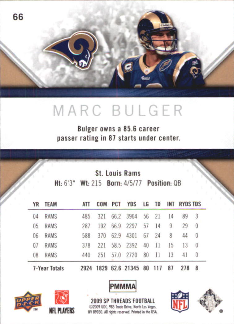 2009 SP Threads #66 Marc Bulger back image