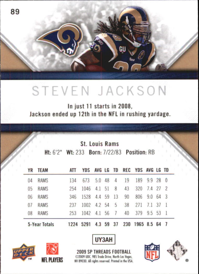 2009 SP Threads #89 Steven Jackson back image