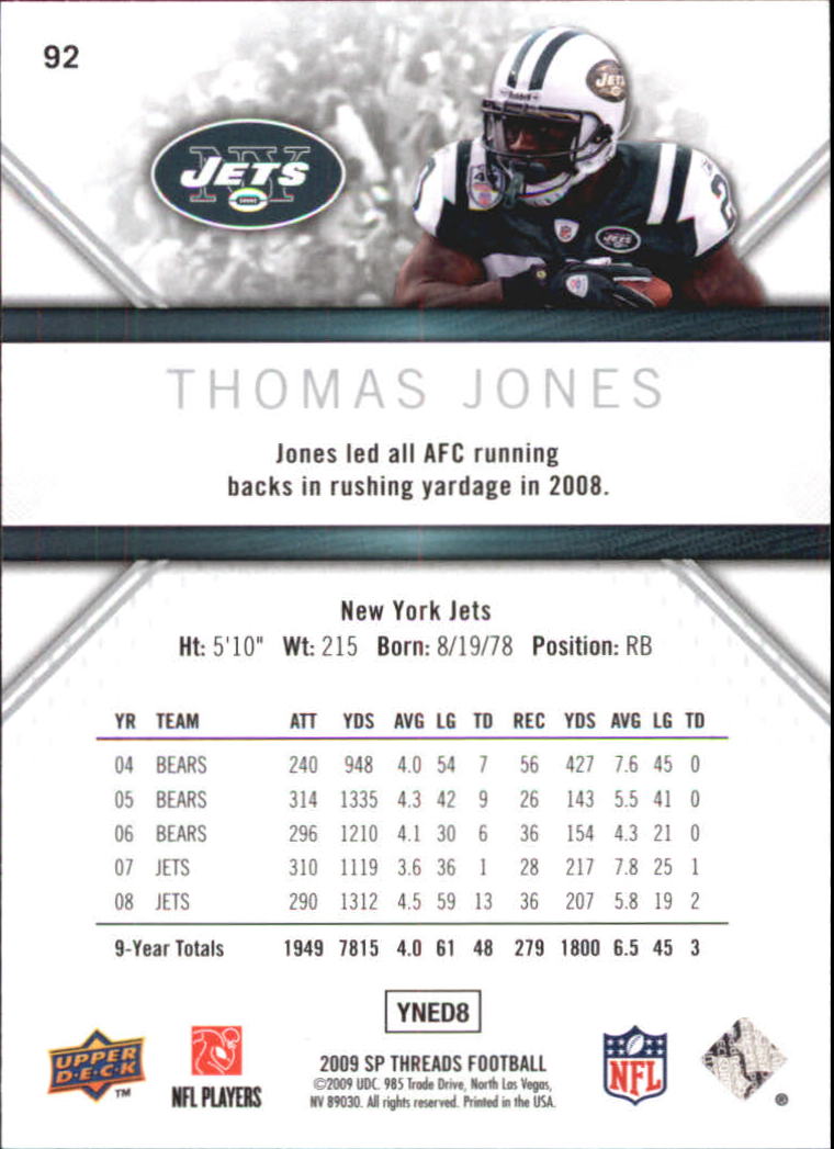 2009 SP Threads #92 Thomas Jones back image
