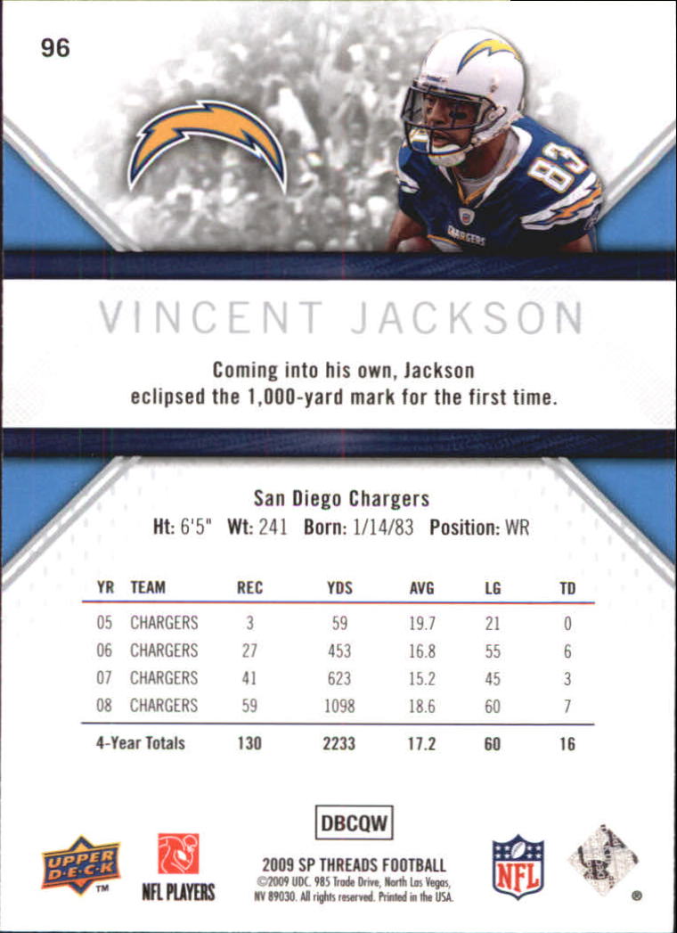 2009 SP Threads #96 Vincent Jackson back image
