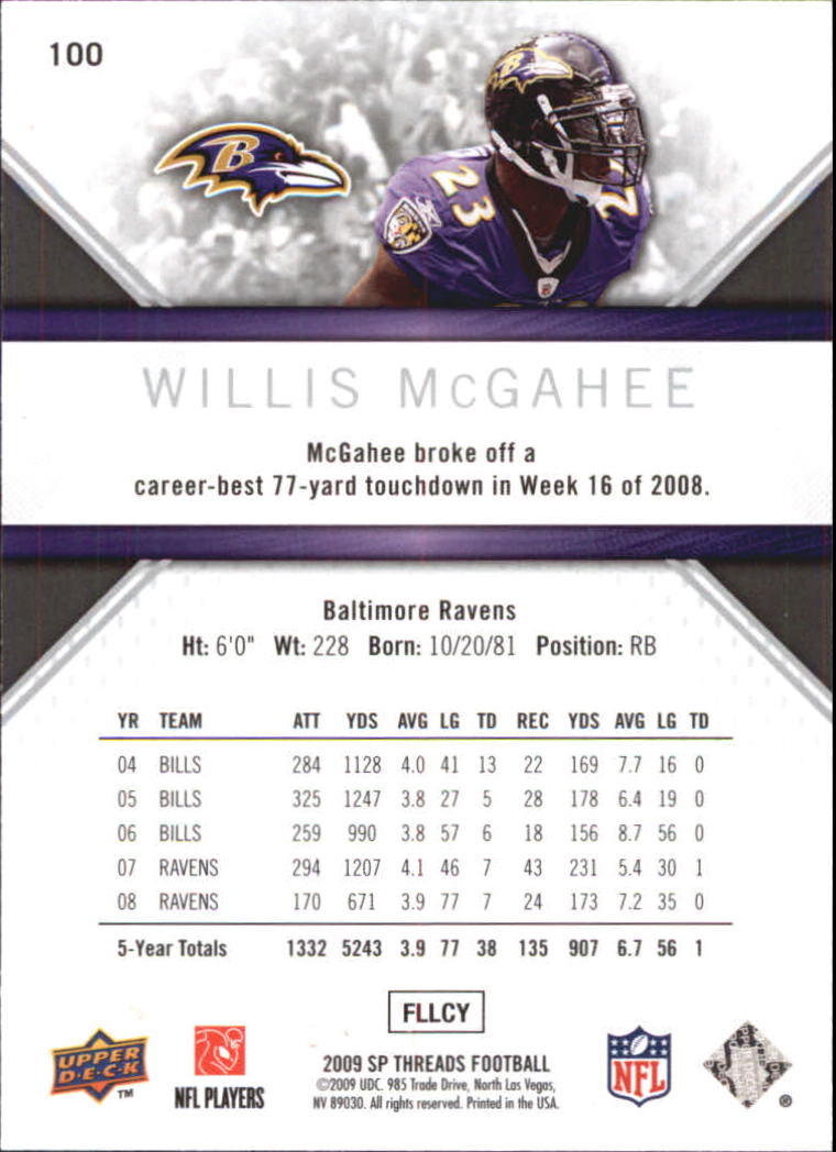 2009 SP Threads #100 Willis McGahee back image