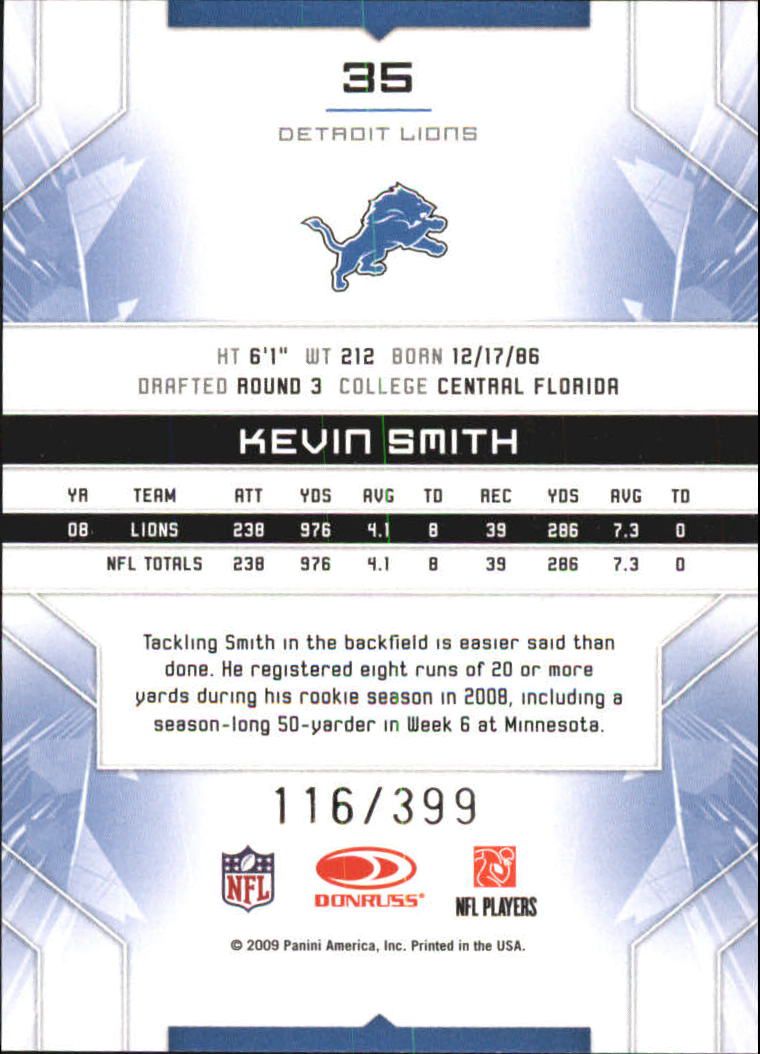 2009 Limited #35 Kevin Smith back image
