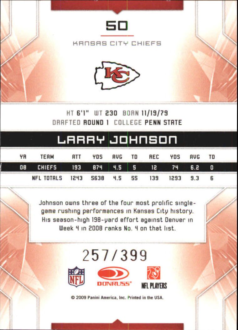 2009 Limited #50 Larry Johnson back image