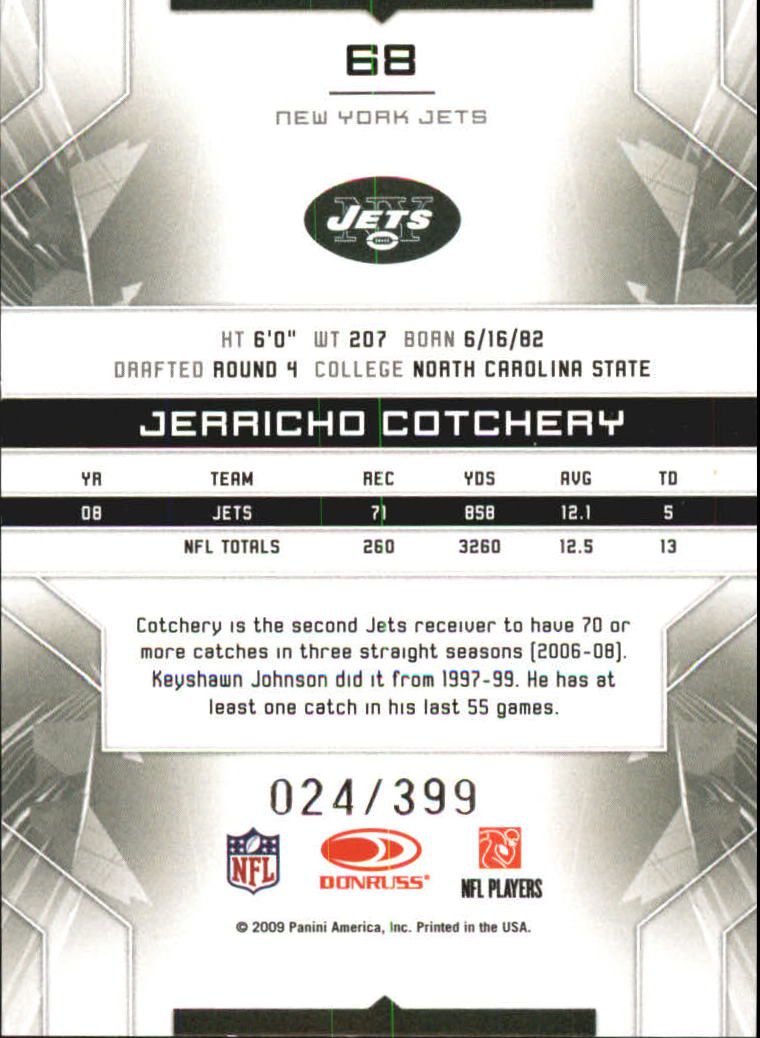 2009 Limited #68 Jerricho Cotchery back image
