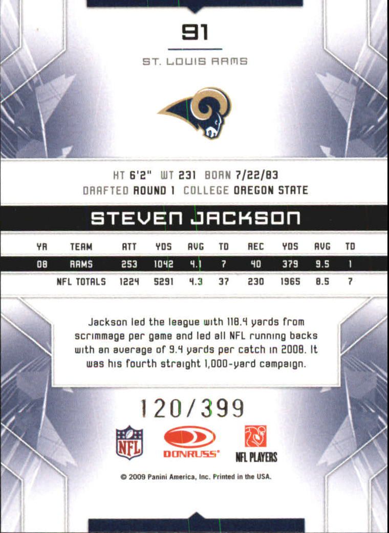 2009 Limited #91 Steven Jackson back image