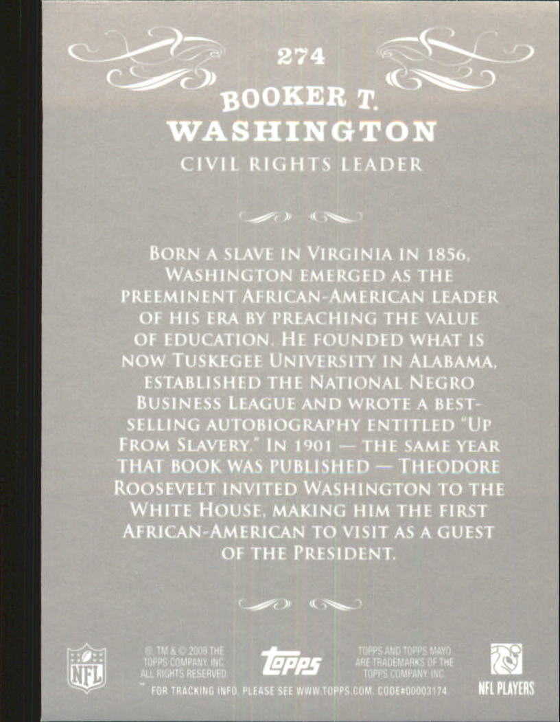 2009 Topps Mayo Silver #274 Booker T. Washington back image