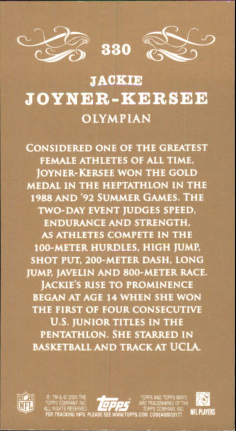 2009 Topps Mayo Mini #330 Jackie Joyner-Kersee track back image