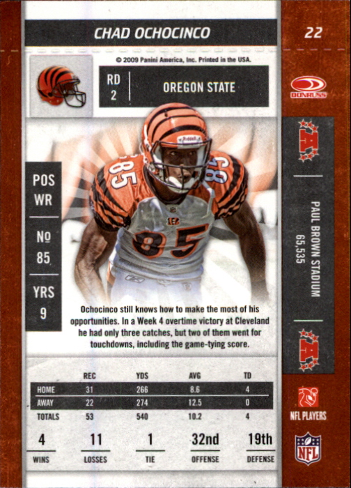 2009 Playoff Contenders #22 Chad Ochocinco back image