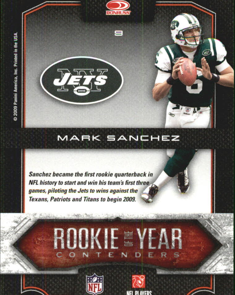 2009 Playoff Contenders ROY Contenders #9 Mark Sanchez back image