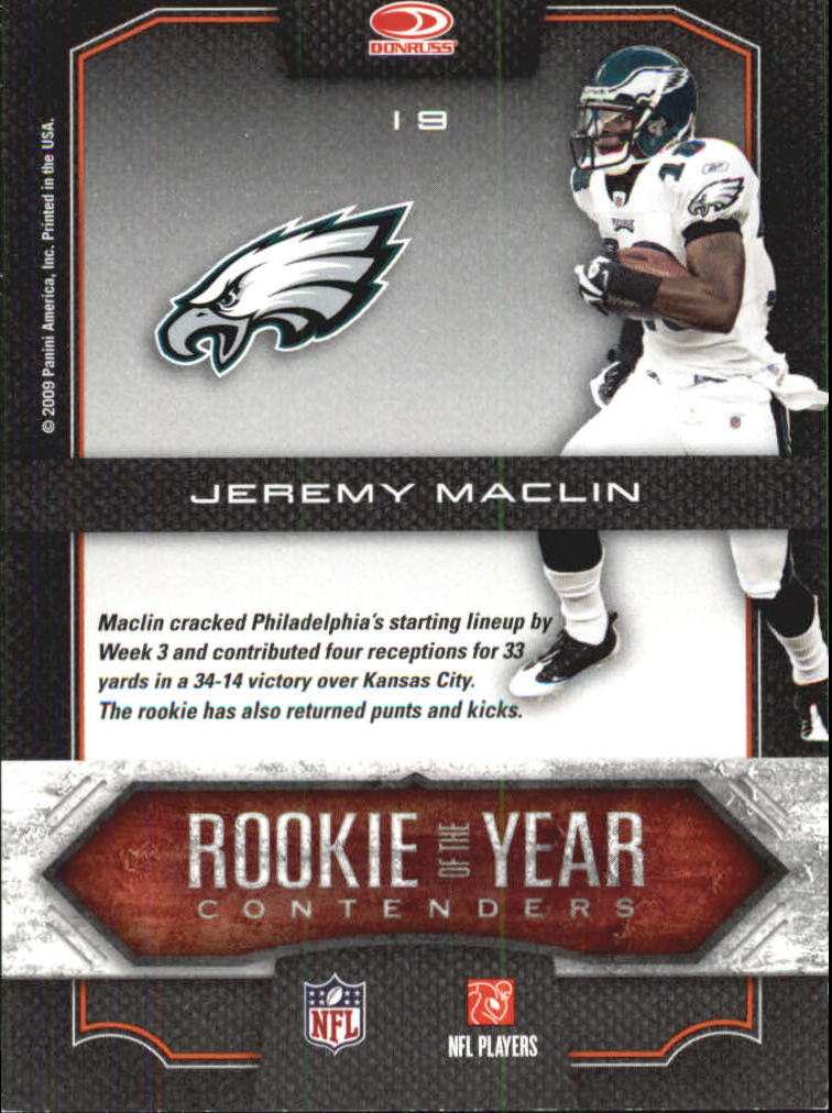 2009 Playoff Contenders ROY Contenders #19 Jeremy Maclin back image