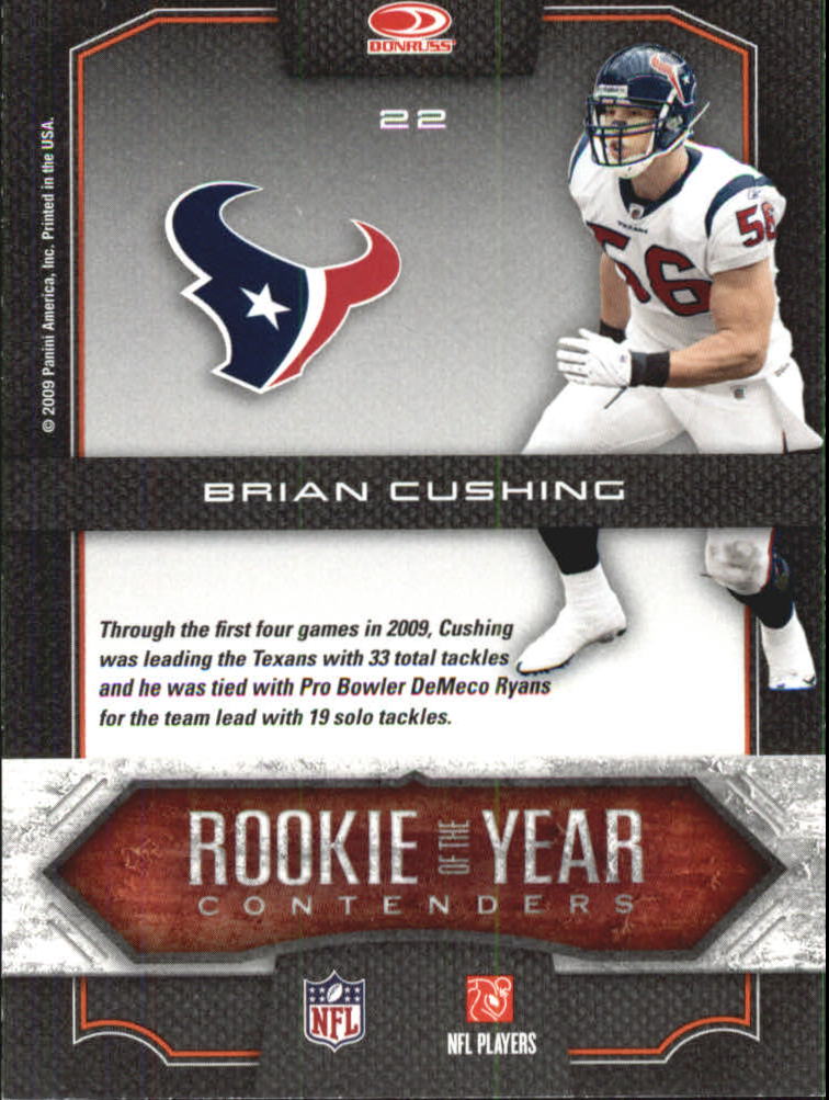2009 Playoff Contenders ROY Contenders #22 Brian Cushing back image