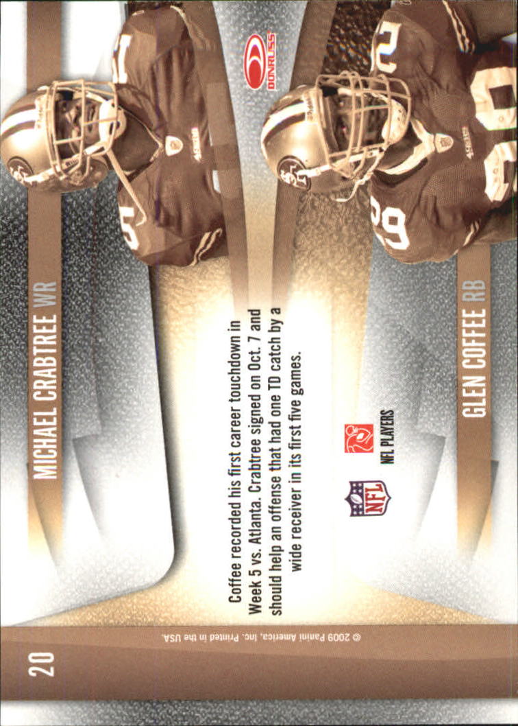 2009 Playoff Contenders Draft Class #20 Michael Crabtree/Glen Coffee back image