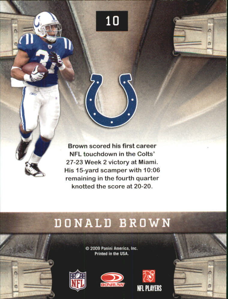 2009 Playoff Contenders Rookie Roll Call #10 Donald Brown back image
