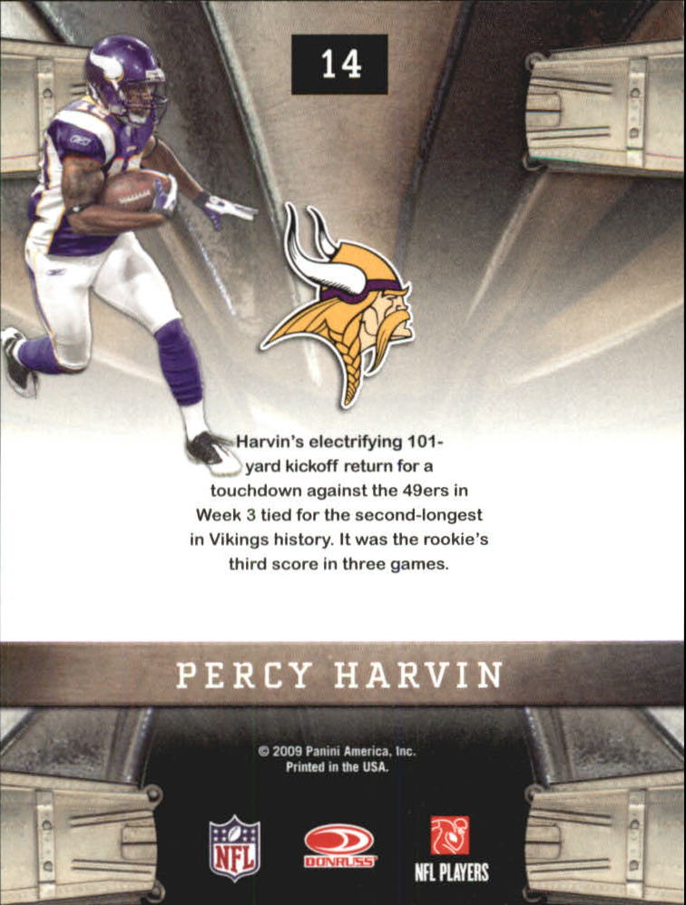 2009 Playoff Contenders Rookie Roll Call #14 Percy Harvin back image