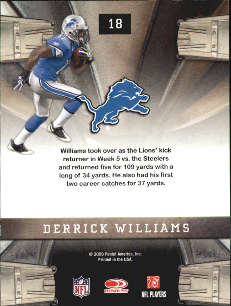 2009 Playoff Contenders Rookie Roll Call #18 Derrick Williams back image