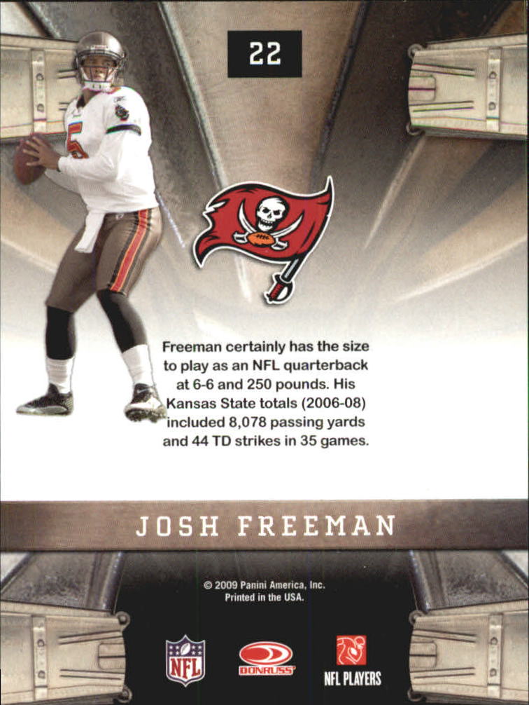2009 Playoff Contenders Rookie Roll Call #22 Josh Freeman back image