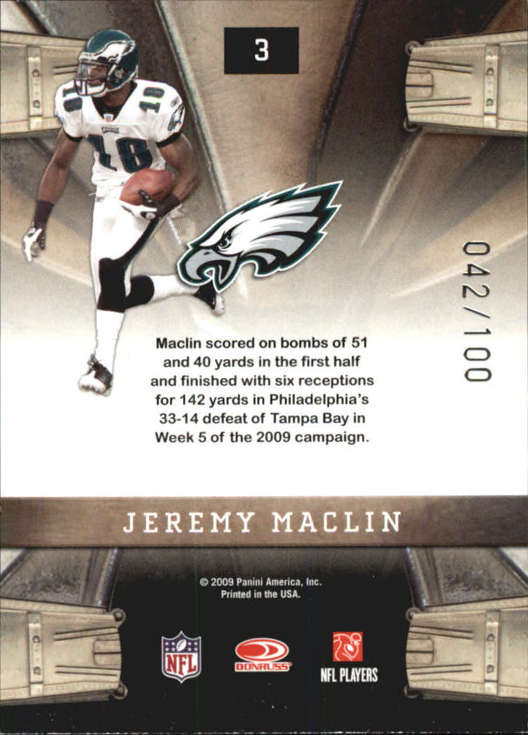 2009 Playoff Contenders Rookie Roll Call Gold #3 Jeremy Maclin back image