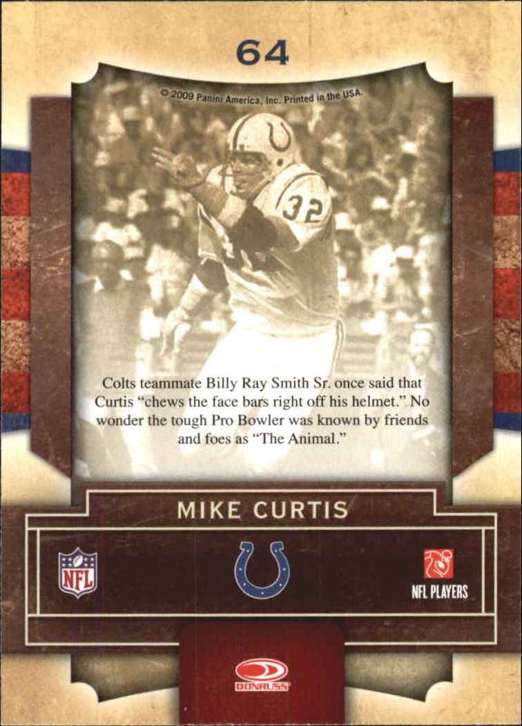 2009 Playoff Contenders Legendary Contenders #64 Mike Curtis back image
