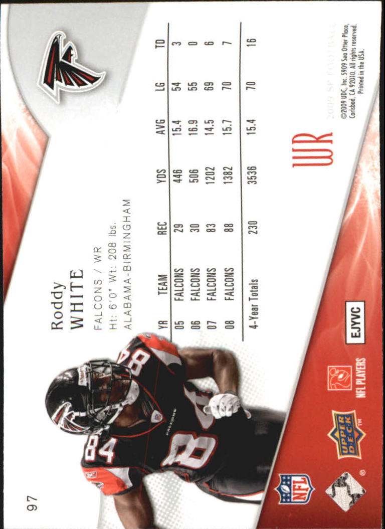 2009 SP Authentic Retail #97 Roddy White back image