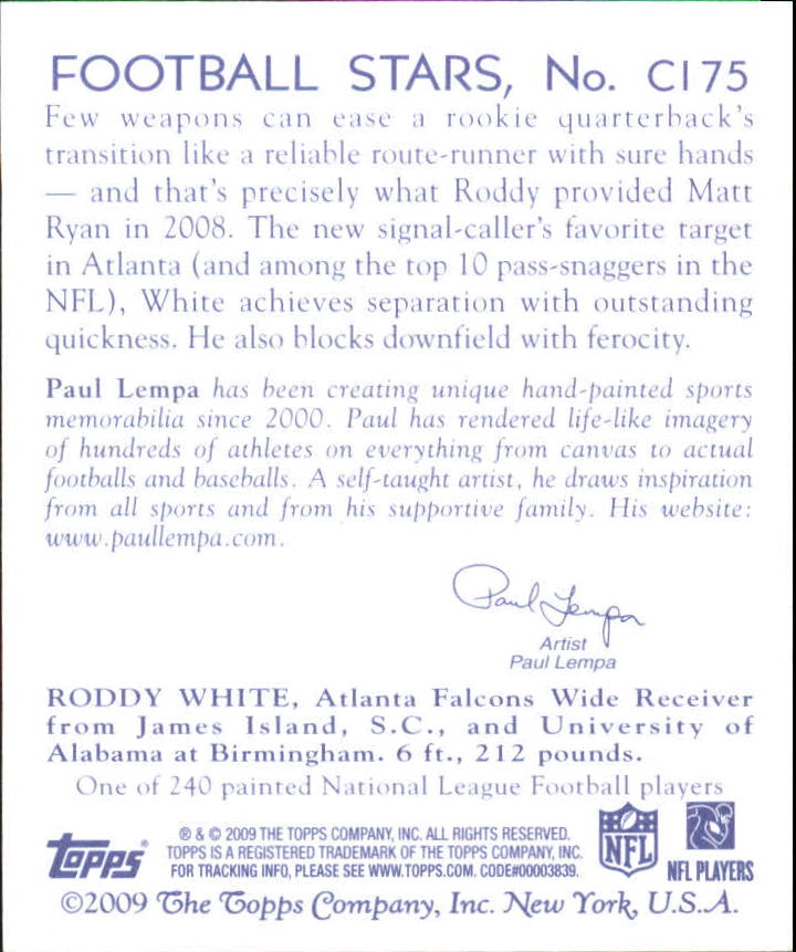 2009 Topps National Chicle Mini #175 Roddy White back image