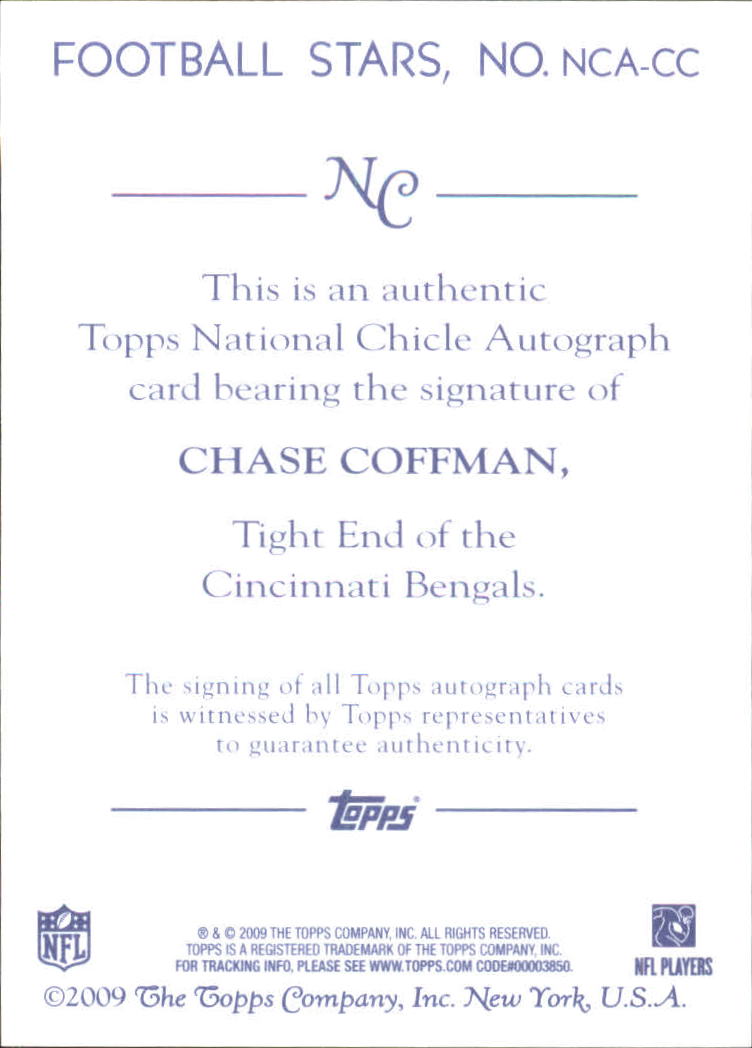 2009 Topps National Chicle Autographs #NCACC Chase Coffman E back image