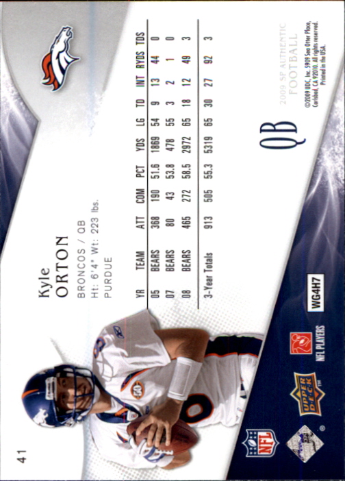A1642- 2009 SP Authentic Football Card #s 1-200 -You Pick- 15+ FREE US SHIP - Picture 83 of 336
