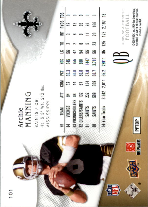 A1642- 2009 SP Authentic Football Card #s 1-200 -You Pick- 15+ FREE US SHIP - Picture 201 of 336