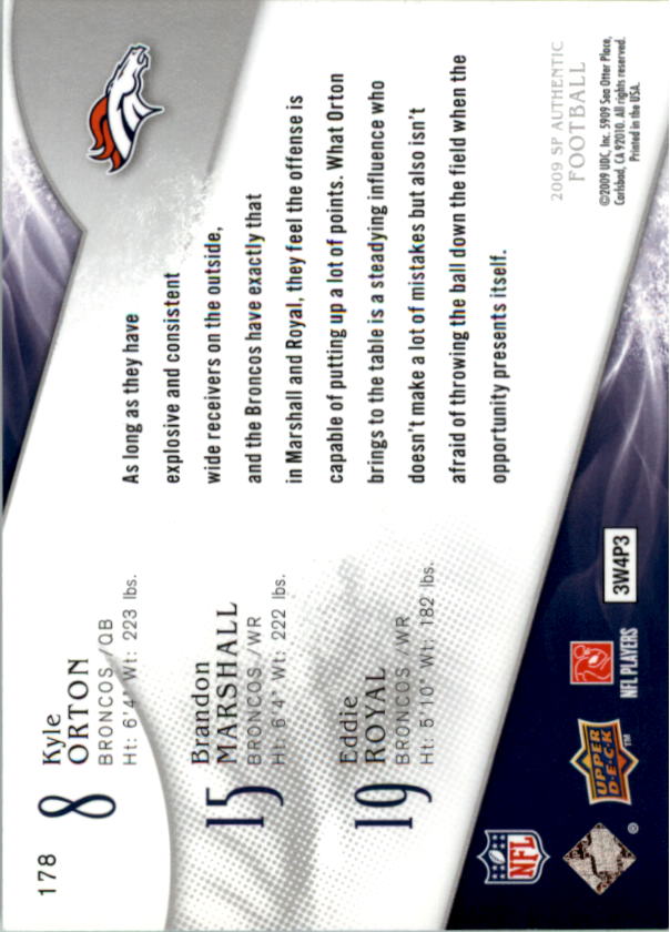 A1642- 2009 SP Authentic Football Card #s 1-200 -You Pick- 15+ FREE US SHIP - Picture 308 of 336