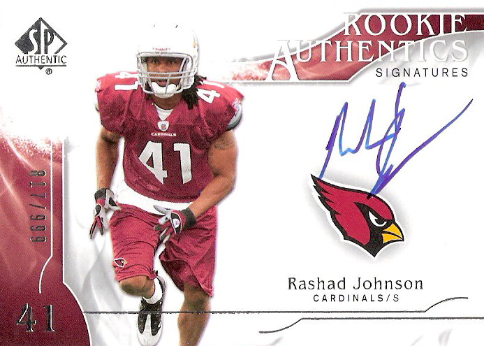 2009 SP Authentic #316 Rashad Johnson AU RC