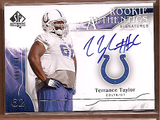 2009 SP Authentic #364 Terrance Taylor AU/999 RC