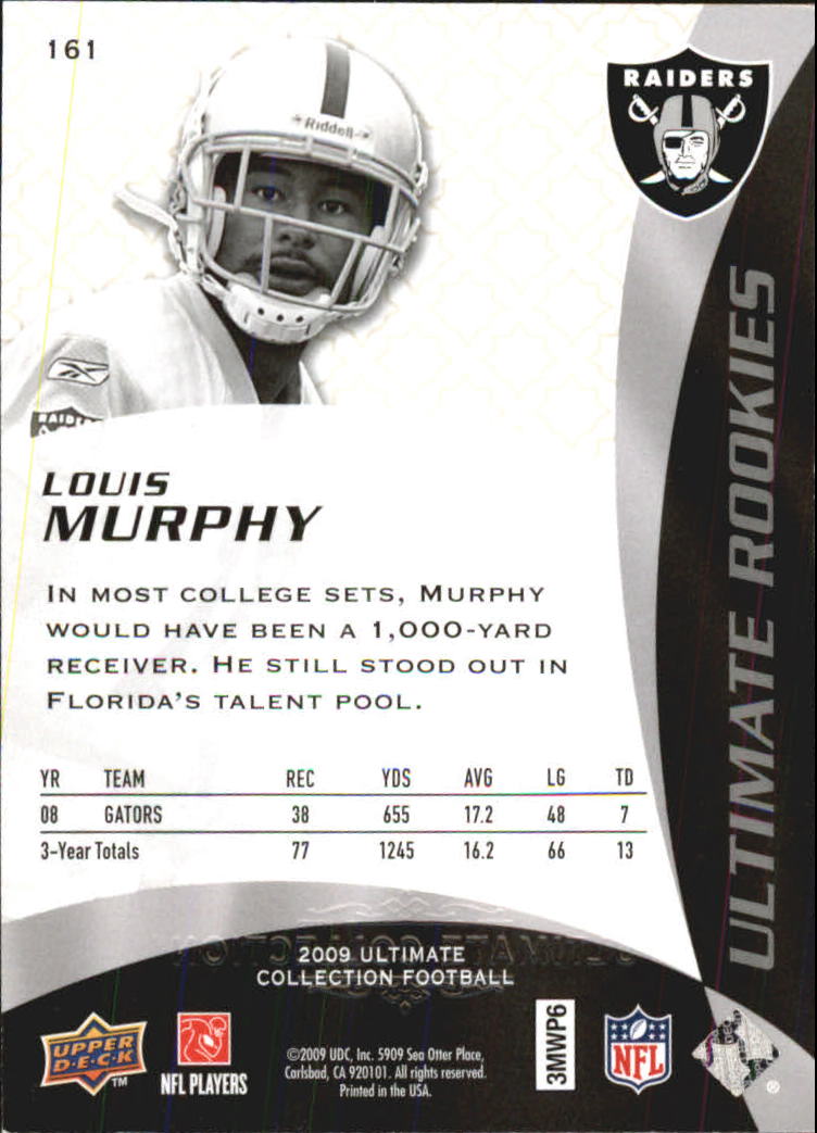2009 Ultimate Collection #161 Louis Murphy RC back image