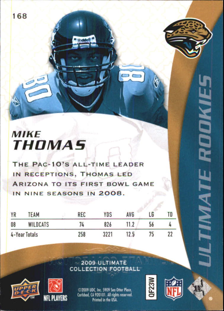 2009 Ultimate Collection #168 Mike Thomas RC back image