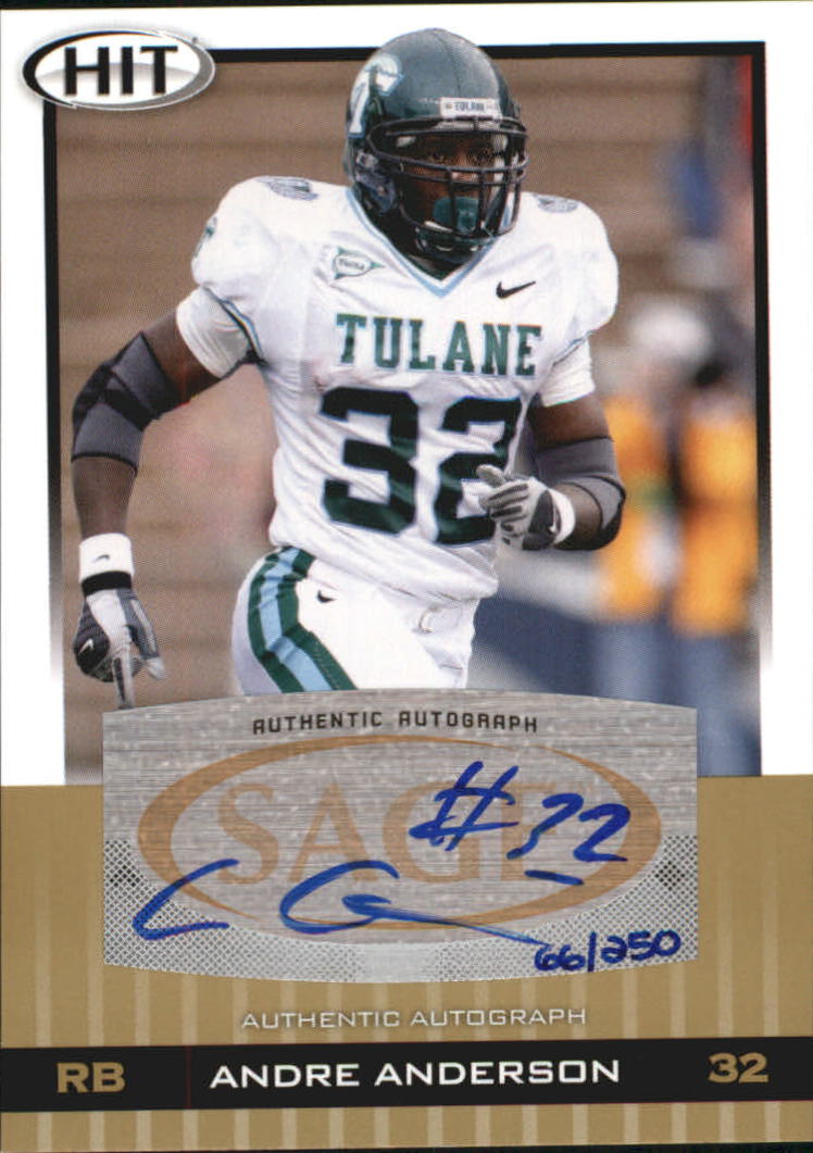 2010 SAGE HIT Autographs Gold #A33 Andre Anderson