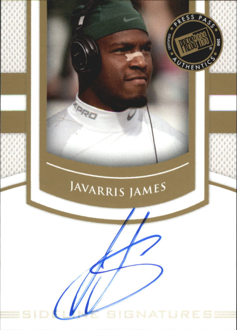 2010 Press Pass PE Sideline Signatures Gold #SSJJ Javarris James