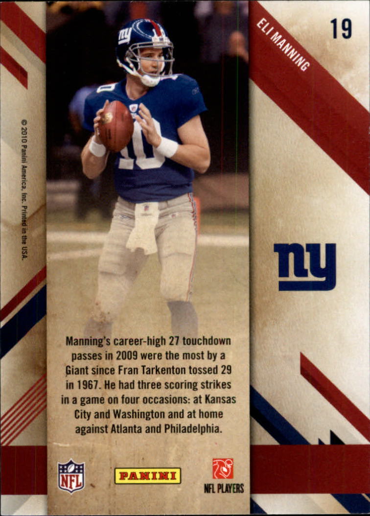 2010 Prestige Stars of the NFL #19 Eli Manning back image