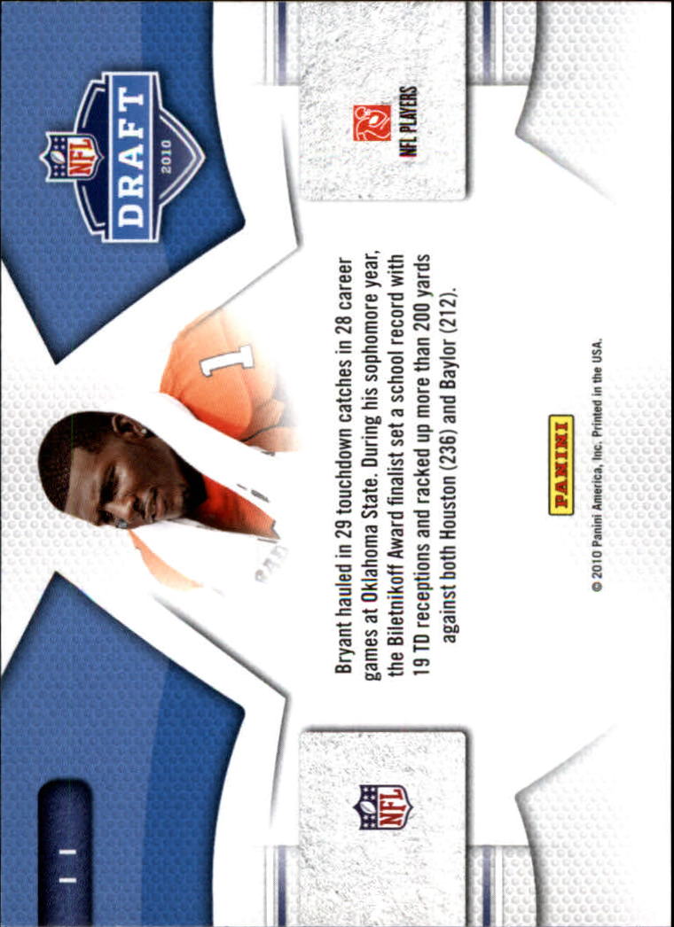 2010 Prestige NFL Draft #11 Dez Bryant back image