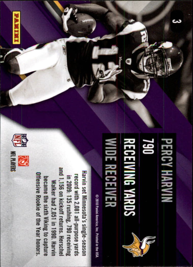 2010 Prestige Inside The Numbers #3 Percy Harvin back image
