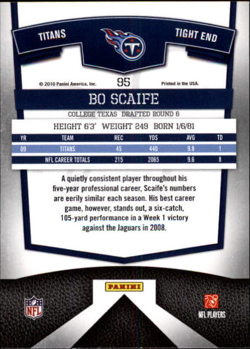 2010 Donruss Elite #95 Bo Scaife back image