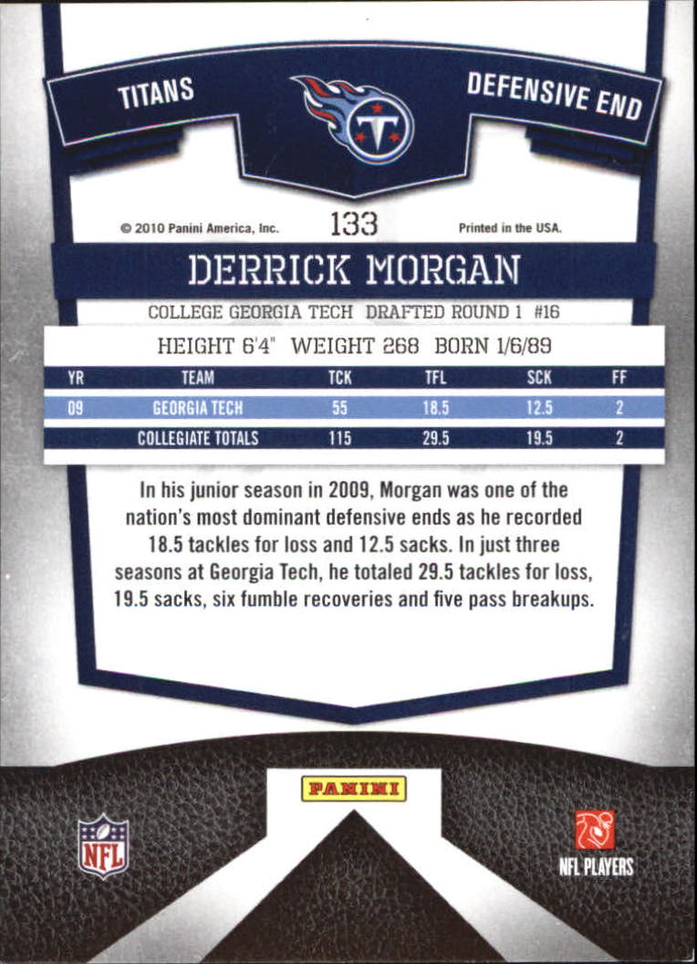 2010 Donruss Elite #133 Derrick Morgan RC back image