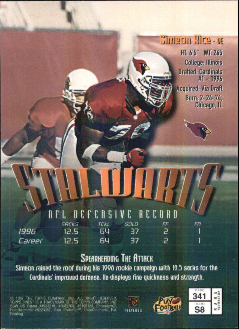 1997 Finest Atomic Refractors #341 Simeon Rice G