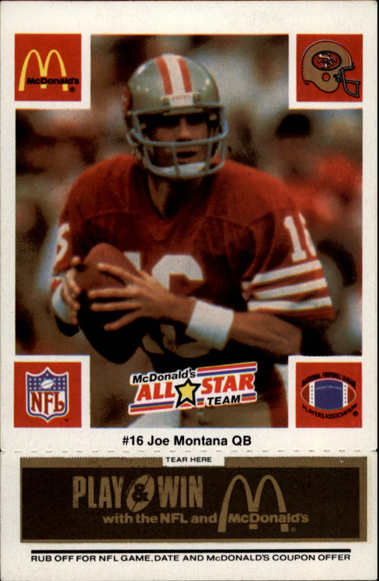 1986 McDonald's All-Stars Black Tab #16 Joe Montana